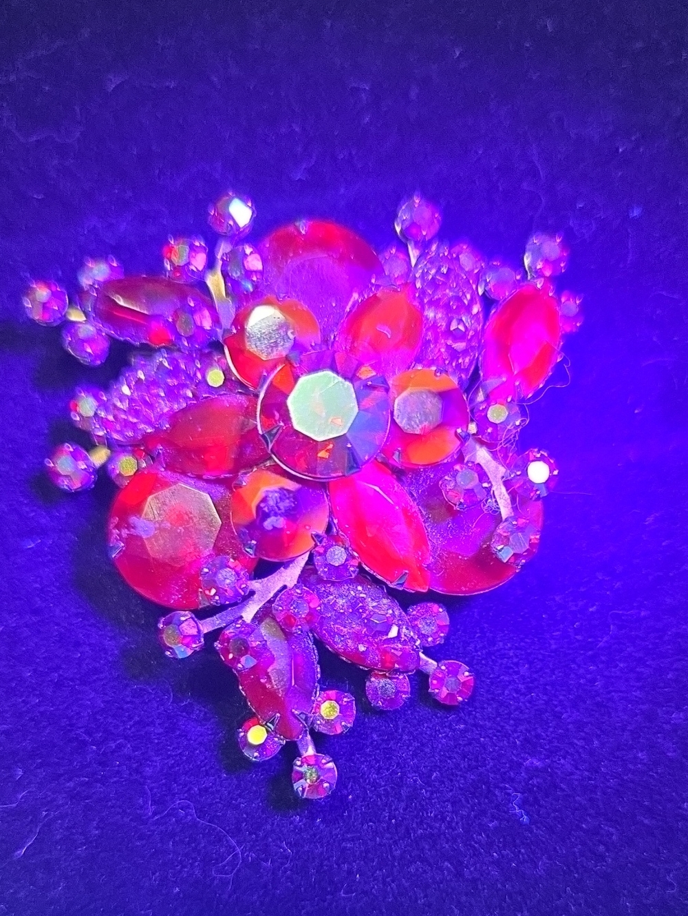 Vintage Cadmium Glass Layered Brooch
